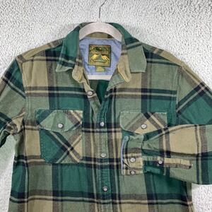 Anchorage Flannel Shirt Men Medium Green Plaid Long Sleeve Button Up Outdoor